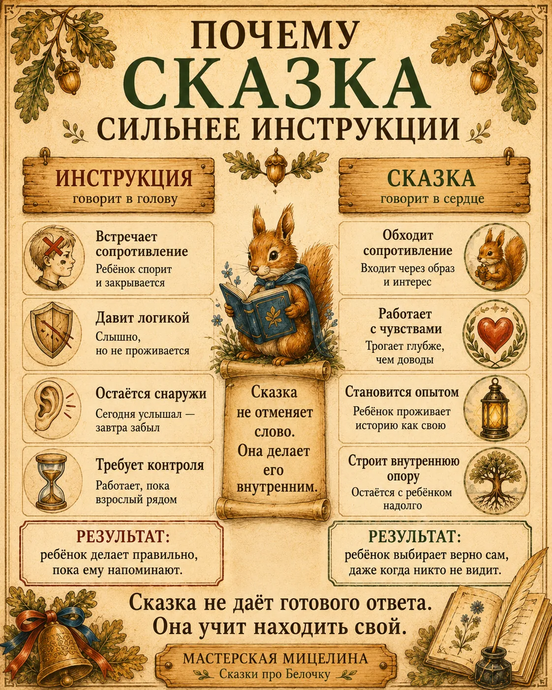 Шпаргалка: Почему сказка сильнее инструкции
